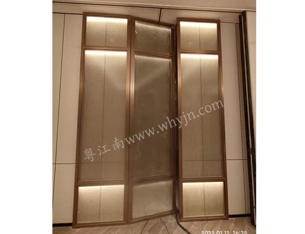 湖錦酒樓四新店不銹鋼夾絲玻璃暗藏門扇